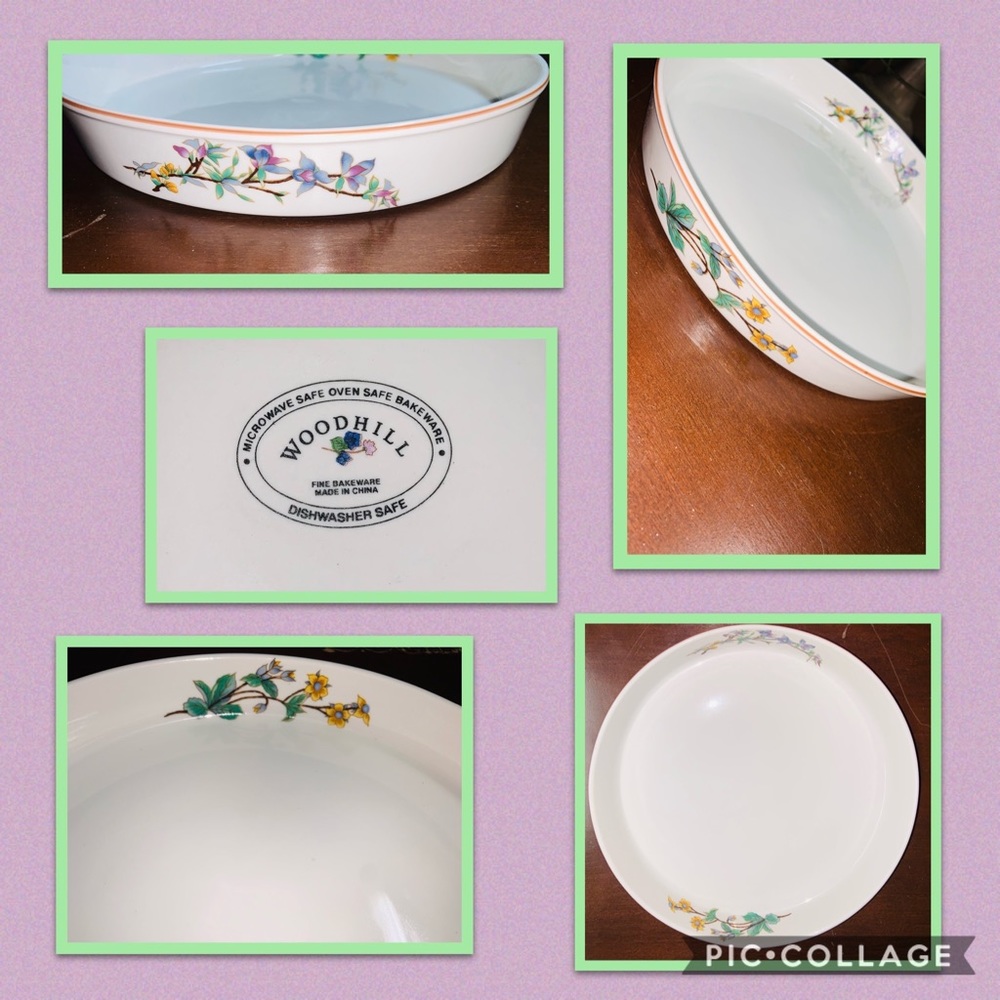 •Vintage Woodhill Floral Ceramic Tart Dish•